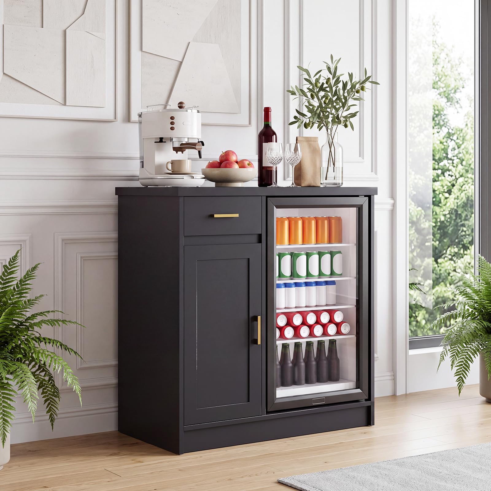 Wine Beer Cooler - Armário de Bar Estilo Fazenda de