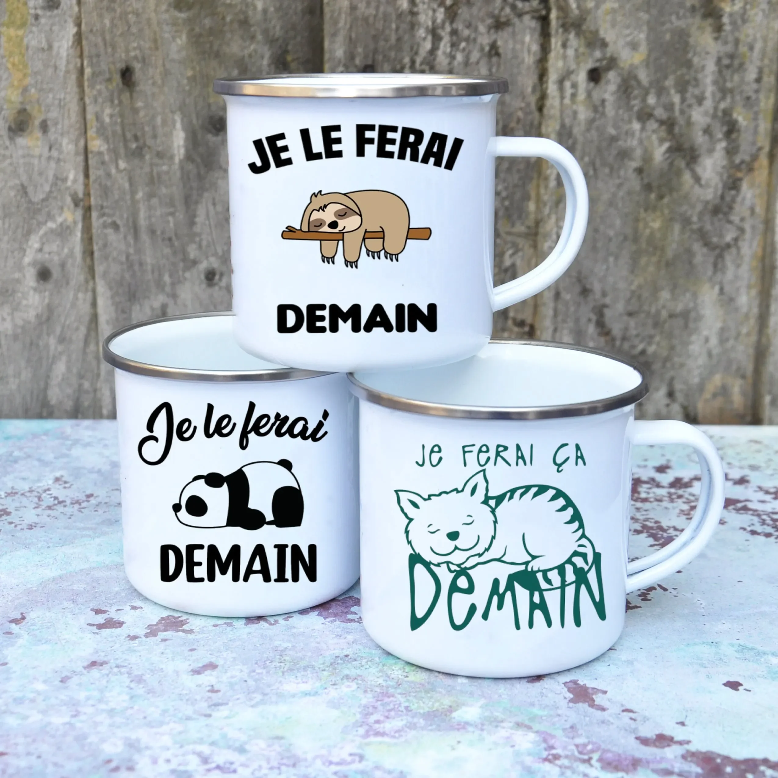 Caneca de café esmaltada fofa  - Wine Beer Coffee Drink avaliação e preço
