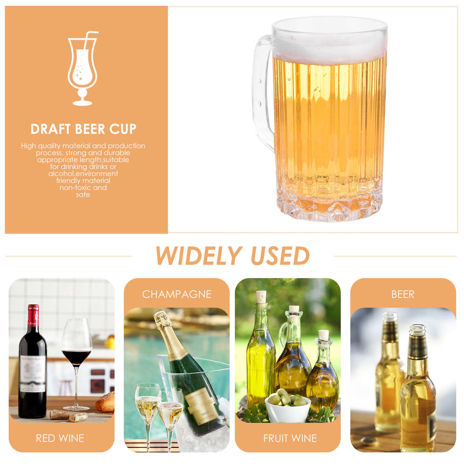 2 Peças de Caneca de Cerveja d - Beer Mug Handled avaliação e preço