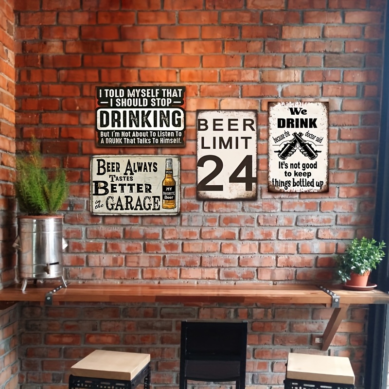 Conjunto de 4 Placas Metálicas - Wine Beer Pub avaliação e preço