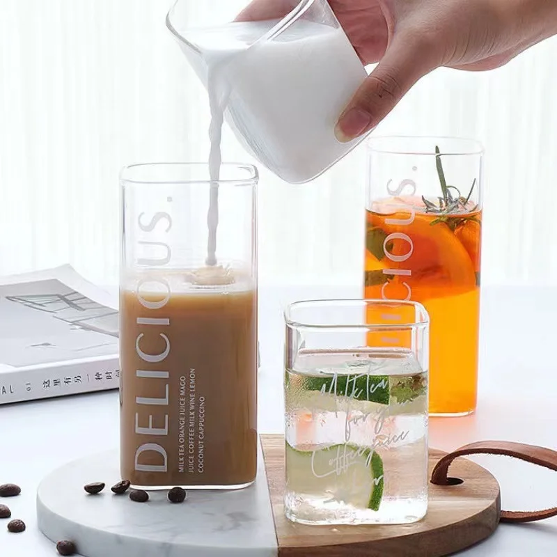 Copo de vidro quadrado simples - Wine Beer Coffee Drink avaliação e preço
